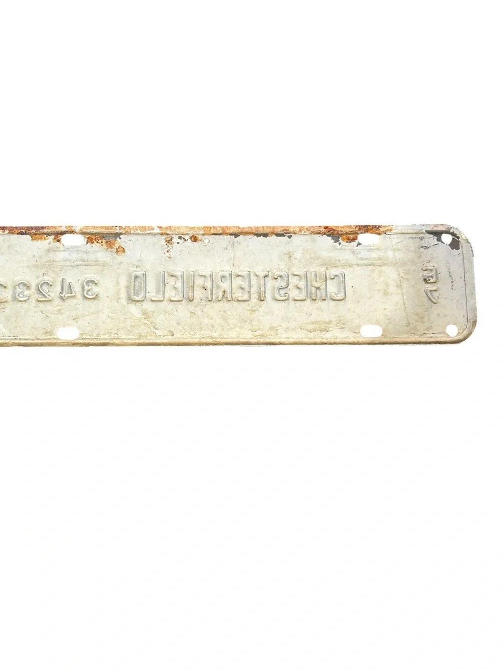 1967 Chesterfield County license plate attachment topper 34232